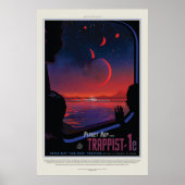 TRAPPIST-1 System Planet 1e retro space toerisme e Poster (Voorkant)