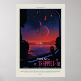 TRAPPIST-1 System Planet 1e retro space toerisme e Poster