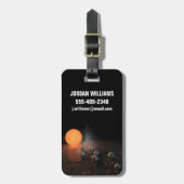 Trappist-1's zeven planeten in een baan rond de st bagagelabel (Voorkant verticaal)