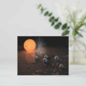 Trappist-1's zeven planeten in een baan rond de st briefkaart (Staand voorkant)