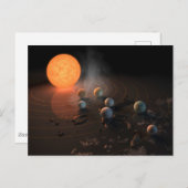 Trappist-1's zeven planeten in een baan rond de st briefkaart (Voorkant / Achterkant)