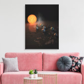 Trappist-1's zeven planeten in een baan rond de st canvas afdruk (Insitu (Woonkamer))
