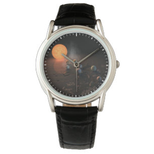 Trappist-1's zeven planeten in een baan rond de st horloge