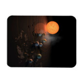 Trappist-1's zeven planeten in een baan rond de st magneet (Horizontaal)