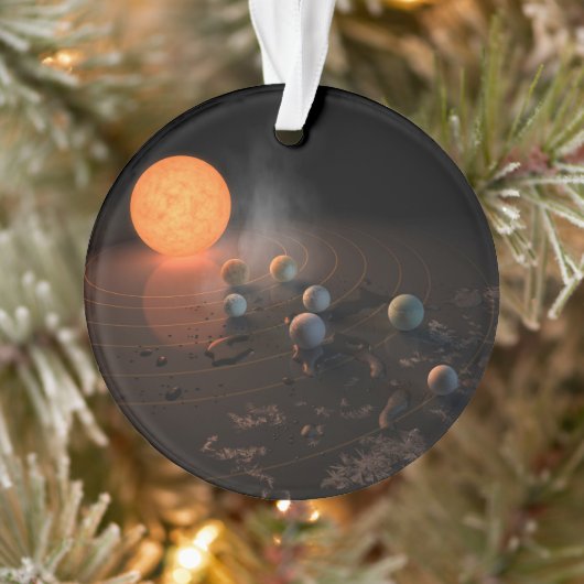 Trappist-1's zeven planeten in een baan rond de st ornament (Boom)