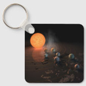 Trappist-1's zeven planeten in een baan rond de st sleutelhanger (Voorkant)