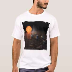 Trappist-1's zeven planeten in een baan rond de st t-shirt