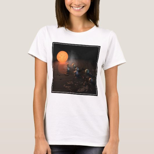 Trappist-1's zeven planeten in een baan rond de st t-shirt (Voorkant)