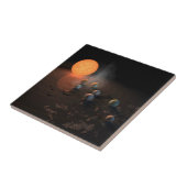 Trappist-1's zeven planeten in een baan rond de st tegeltje (Zijkant)