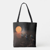 Trappist-1's zeven planeten in een baan rond de st tote bag (Achterkant)