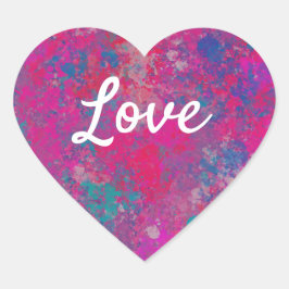 Trapsgewijs van Kleur Liefde Tekst Hart Vorm Sticker