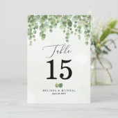 Trapsgewijs Waterverf Eucalyptus Tafelnummer (5x7) (Staand voorkant)