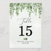 Trapsgewijs Waterverf Eucalyptus Tafelnummer (5x7) (Voorkant)