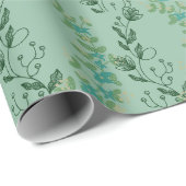 trapsgewijze groene wijnstok cadeaupapier (Rol Hoek)