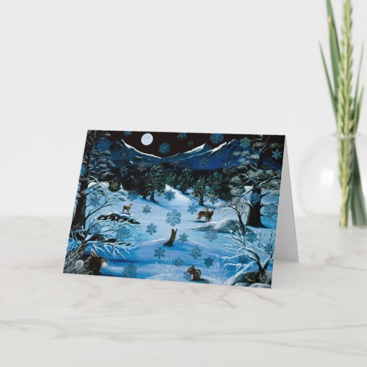 Trapsgewijze sneeuwvlokbriefkaarten feestdagen kaart (Voorkant)