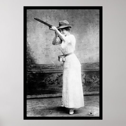 Trapshot Woman met Shotgun 1914 Poster (Voorkant)