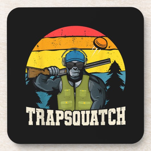 Trapsquatch Bigfoot Funny Clay Trap Schieten Manne Bier Onderzetter (Voorkant)