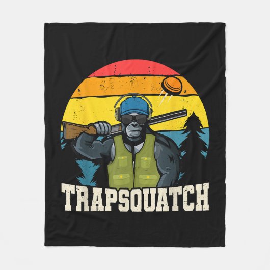 Trapsquatch Bigfoot Funny Clay Trap Schieten Manne Fleece Deken (Voorkant)