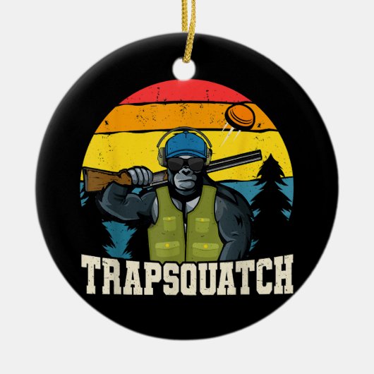 Trapsquatch Bigfoot Funny Clay Trap Schieten Manne Keramisch Ornament (Voorkant)
