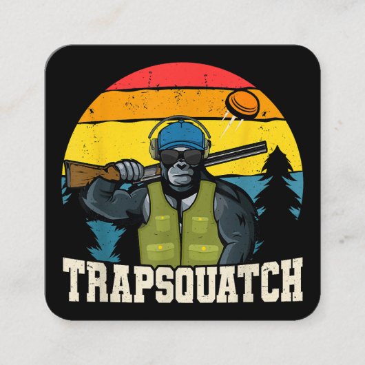 Trapsquatch Bigfoot Funny Clay Trap Schieten Manne Vierkante Visitekaartje (Voorkant)