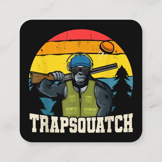 Trapsquatch Bigfoot Funny Clay Trap Schieten Manne Vierkante Visitekaartje (Achterkant)