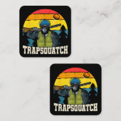 Trapsquatch Bigfoot Funny Clay Trap Schieten Manne Vierkante Visitekaartje (Voorkant / Achterkant)