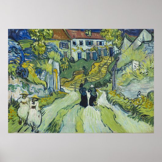 Trapveld bij Auvers Landschapskunst Poster (Voorkant)