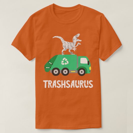 Trash Dinosaur Garbage Truck Dino Recyclen vuilnis T-shirt (Design voorkant)