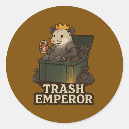 Trash Emperor – Funny Possum Sticker (Voorkant)