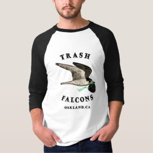 Trash Falcons Officiële BaseballTee - Zwart Sleeve T-shirt