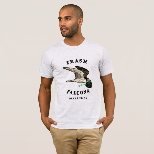 Trash Falcons Officiële T-shirt - Ash Grey (Voorkant volledig)