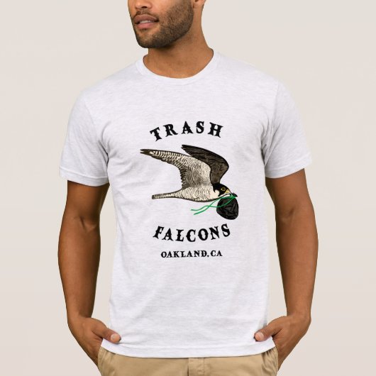 Trash Falcons Officiële T-shirt - Ash Grey (Voorkant)