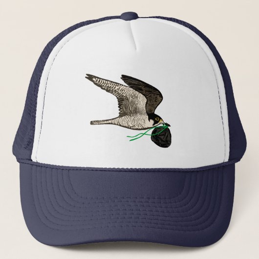 Trash Falcons Officiële Trucker Hoed - Deep Blue Pet (Voorkant)