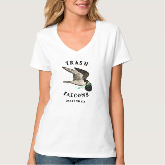 Trash Falcons Officiële V-hals T-shirt - Wit