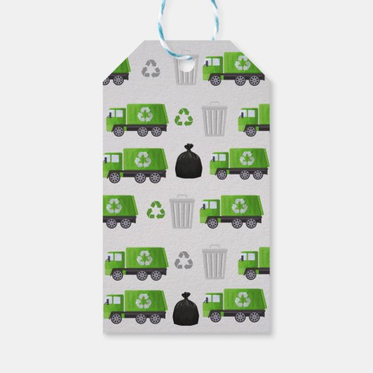 Trash Garbage Truck Birthday Dank je Label Cadeaulabel (Achterkant)