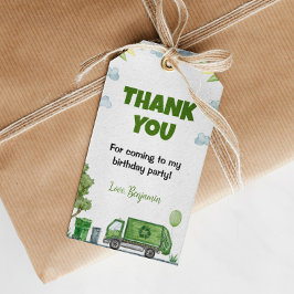 Trash Garbage Truck Birthday Dank je Label Cadeaulabel