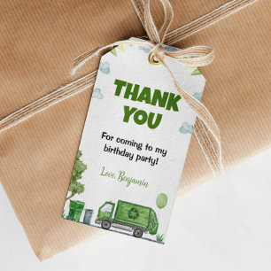 Trash Garbage Truck Birthday Dank je Label Cadeaulabel