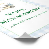 Trash kan golfthema ondertekenen poster (Hoek)