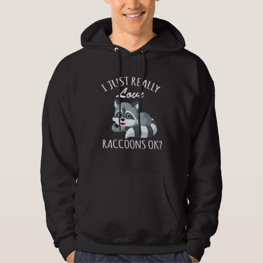 Trash Lovers Funny Quote Panda I Just Really Love  Hoodie (Voorkant)