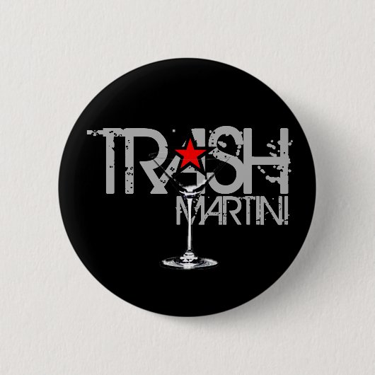Trash Martini Black Logo Button (Voorkant)
