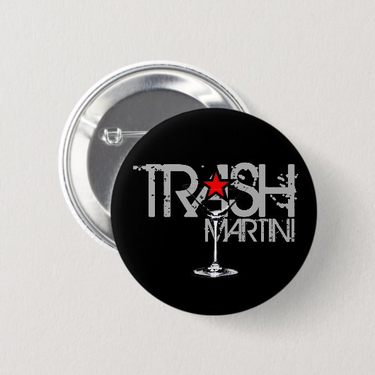 Trash Martini Black Logo Button (Voorkant /achterkant)