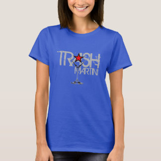 TRASH Martini Dames Pet Sleeve Raglan Silver Logo T-shirt