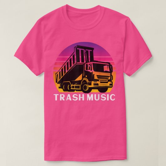 Trash Music Garbage Truck 80s Style T-shirt (Design voorkant)