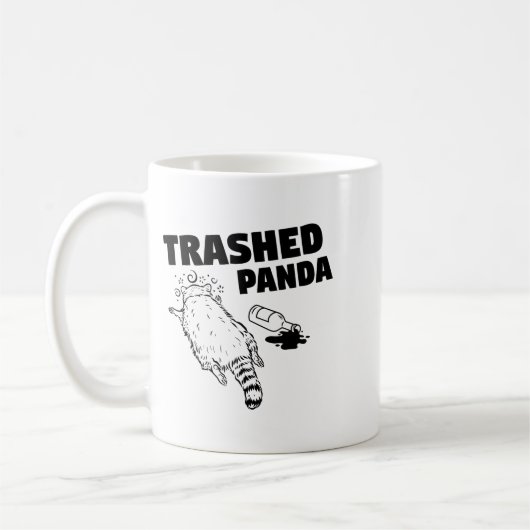 Trash Panda Drunk Racoon Funny  Koffiemok (Links)