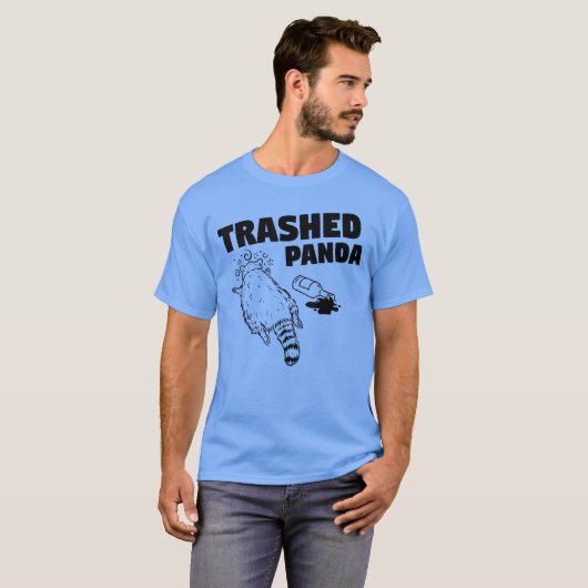 Trash Panda Drunk Racoon Funny T-shirt (Voorkant volledig)