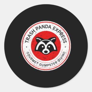 Trash Panda Gourmet Dumpster Diving Express Ronde Sticker