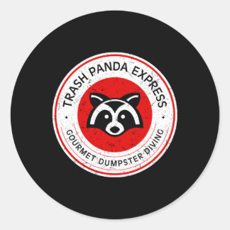 Trash Panda Gourmet Dumpster Diving Express Ronde Sticker