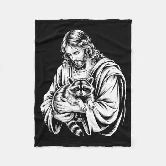 Trash Panda Jesus Raccoon Trashed Racoon Animal Ra Fleece Deken (Voorkant)