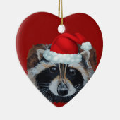 Trash Panda Raccoon Santa Hat Keramisch Ornament (Rechts)