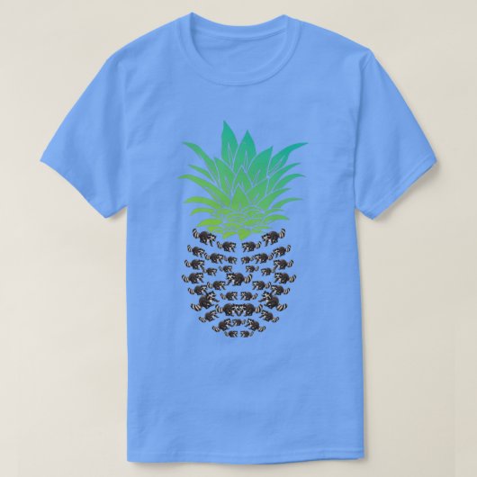 Trash Panda Raccoon Tropische ananas T-shirt (Design voorkant)